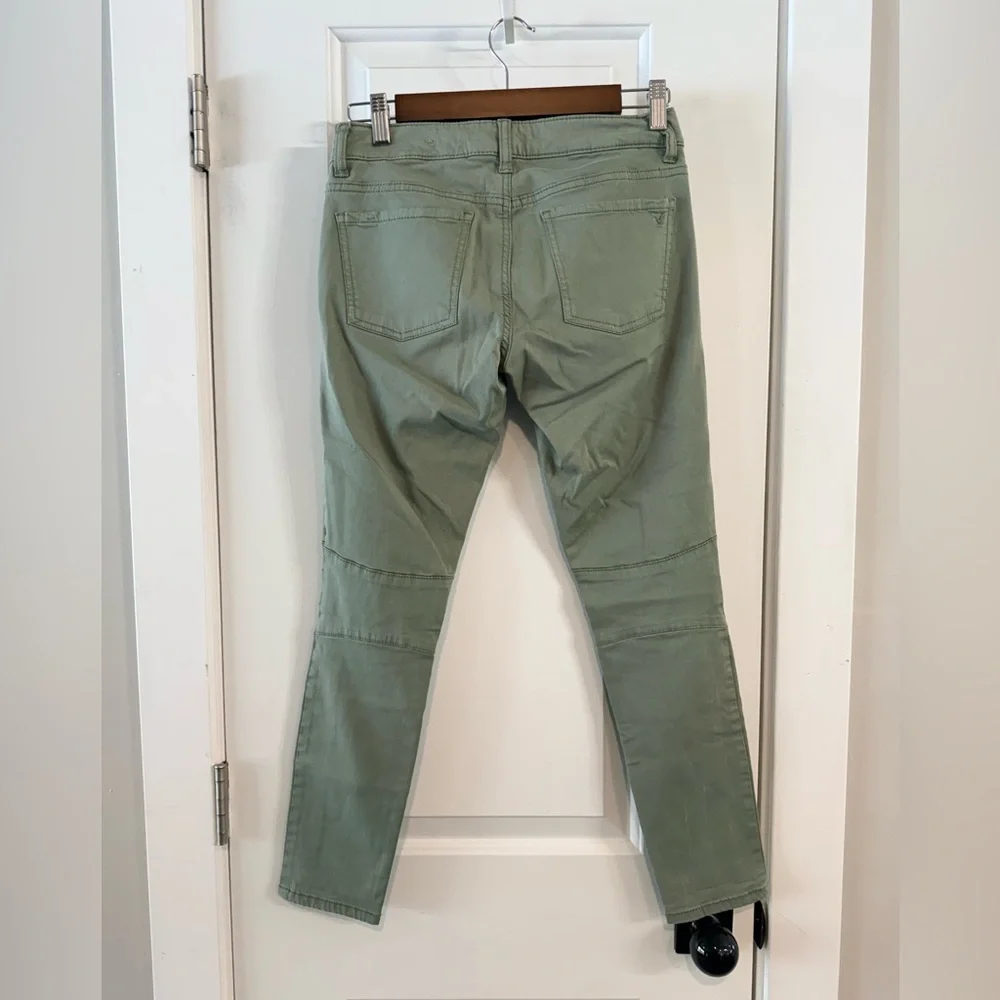 American Eagle Olive Green Zip Pocket Moto Jegging Ankle Pants Size 0